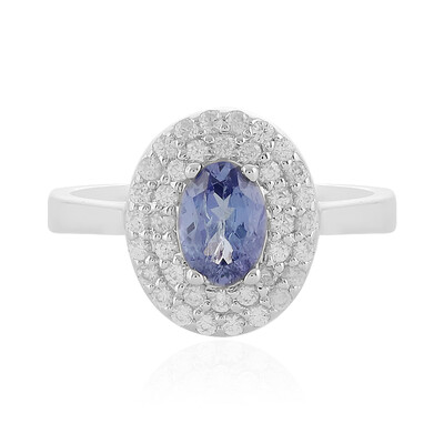 Zilveren ring met een tanzaniet