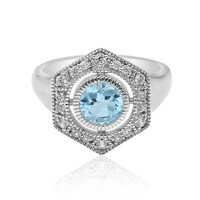Zilveren ring met een hemel-blauwe topaas