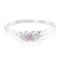 Zilveren ring met een Ceylon roze saffier