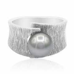 Zilveren ring met een Tahiti parel (TPC)