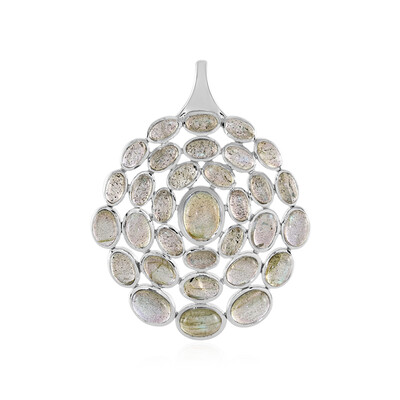 Zilveren hanger met een Groene Minary Labradoriet (KM by Juwelo)