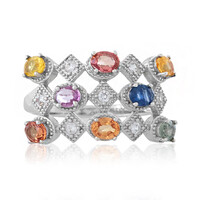 Zilveren ring met saffieren