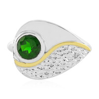 Zilveren ring met een Russische diopsied