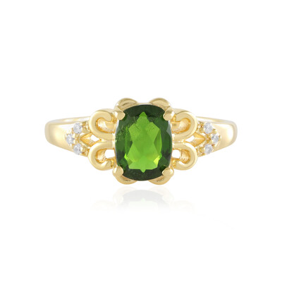 Zilveren ring met een Russische diopsied