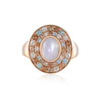 Zilveren ring met een witte maansteen (KM by Juwelo)