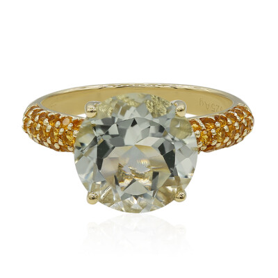 Zilveren ring met een groene amethist