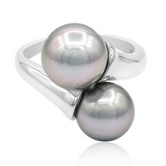 Zilveren ring met een Tahiti parel (TPC)