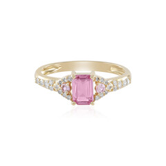 Gouden ring met een roze saffier