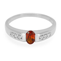 Zilveren ring met een hessoniet granaat