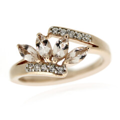 Zilveren ring met morganieten
