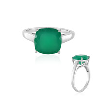 Zilveren ring met een Groene onyx