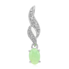 Zilveren hanger met een keizerlijk chrysopraas