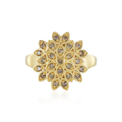 Zilveren ring met I2 Bruine Diamanten