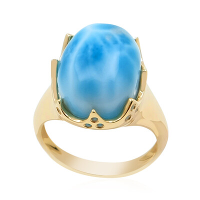Gouden ring met een larimar