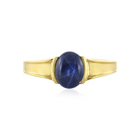 Zilveren ring met een blauwe ster saffier