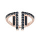 Zilveren ring met zwarte saffieren (Adela Silber)