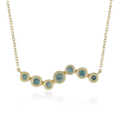 Gouden halsketting met een VS1 hemel-blauwe diamant