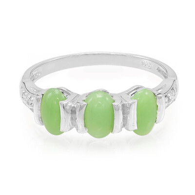 Zilveren ring met keizerlijke chrysopraasstenen