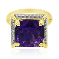 Gouden ring met een Uruguay amethist