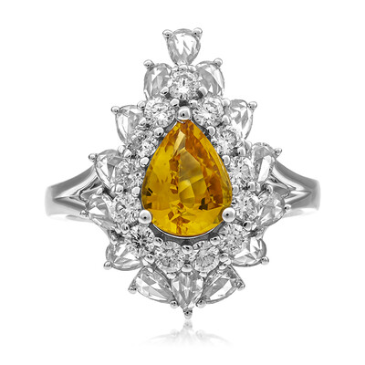 Gouden ring met een gele saffier (CIRARI)