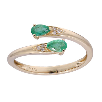 Gouden ring met AAA Zambia smaragden (CIRARI)