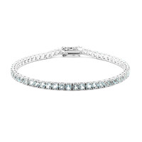 Zilveren armband met hemel-blauwe topaasstenen