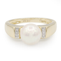 Gouden ring met een Akoya parel (TPC)
