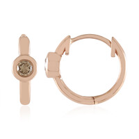 Gouden oorbellen met SI2 Champagne Diamanten