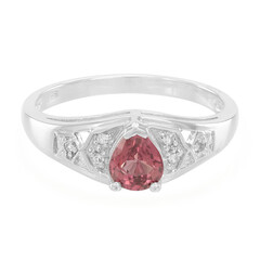 Zilveren ring met een Malaya granaat
