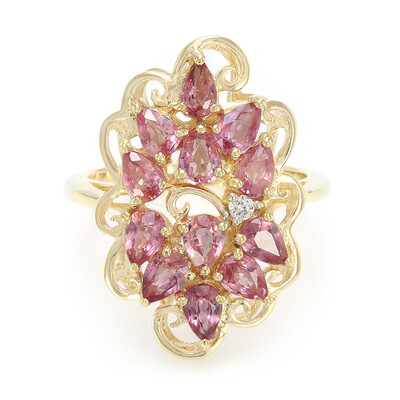 Gouden ring met Onverhitte Padparadscha Saffieren (AMAYANI)