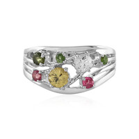 Zilveren ring met een Gele Zirkoon