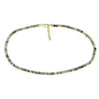 Zilveren halsketting met chrysoberilstenen