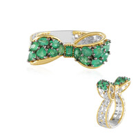 Zilveren ring met Zambia-smaragdstenen (Gems en Vogue)
