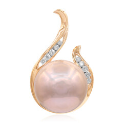 Gouden hanger met een Royal Pink Ming Parel (TPC)
