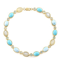 Zilveren armband met witte maanstenen (KM by Juwelo)