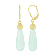 Zilveren oorbellen met Aqua Chalcedonen