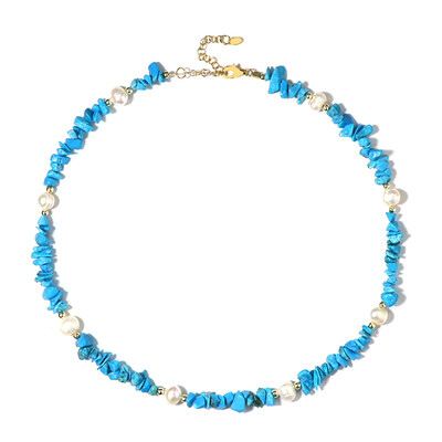 Zilveren halsketting met Blauwe Howlieten (Riya)