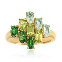 Zilveren ring met tsavorieten