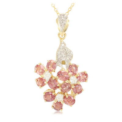 Gouden halsketting met Onverhitte Padparadscha Saffieren (AMAYANI)