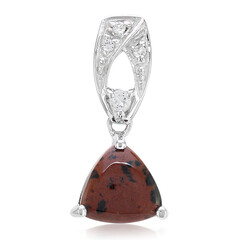 Zilveren hanger met een mahonie obsidiaan