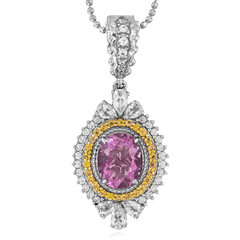 Zilveren halsketting met een Roze Fluoriet (Dallas Prince Designs)