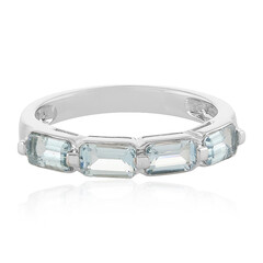 Zilveren ring met aquamarijnstenen