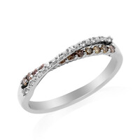 Zilveren ring met I2 Champagne Diamanten