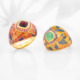 Zilveren ring met een groene chalcedoon(Adela Silber)