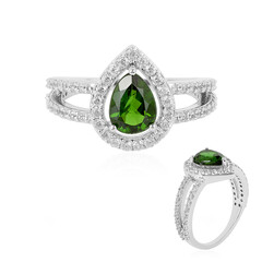 Zilveren ring met een Russische diopsied