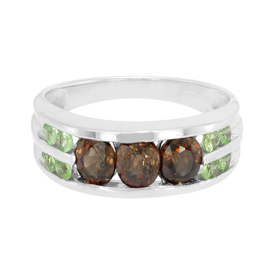 Zilveren ring met Chocolade zirkonen