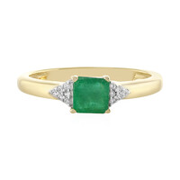 Zilveren ring met een Braziliaanse smaragd