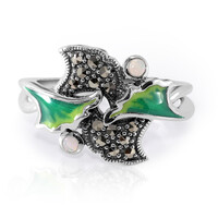 Zilveren ring met witte opalen