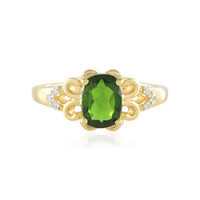 Zilveren ring met een Russische diopsied