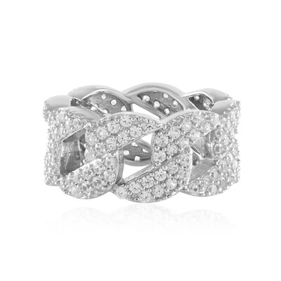Zilveren ring met zirkonen